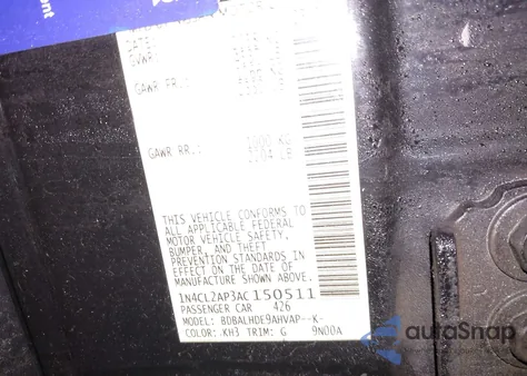 2010 Nissan Altima Hybrid from USA, damaged, VIN 1N4CL2AP3AC150511